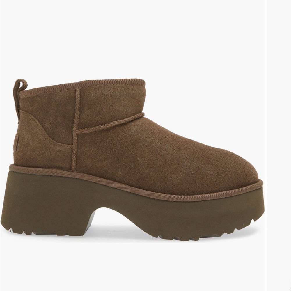 UGG Brown Suede Platform Ankle Booties